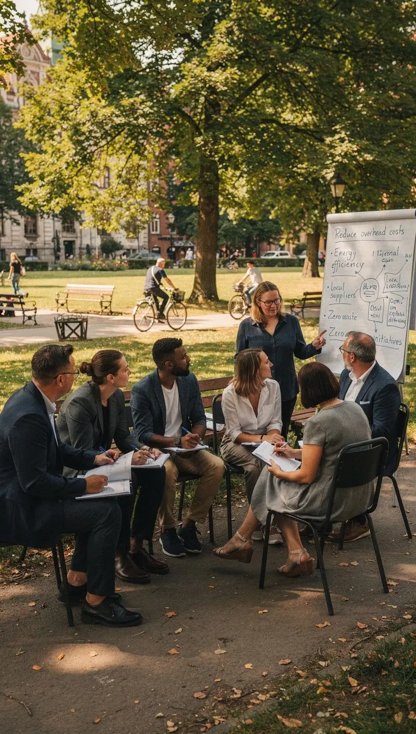 Ekspert finansowy prowadzący szkolenie online na temat efektywnego kontrolowania i ograniczania stałych kosztów życia.